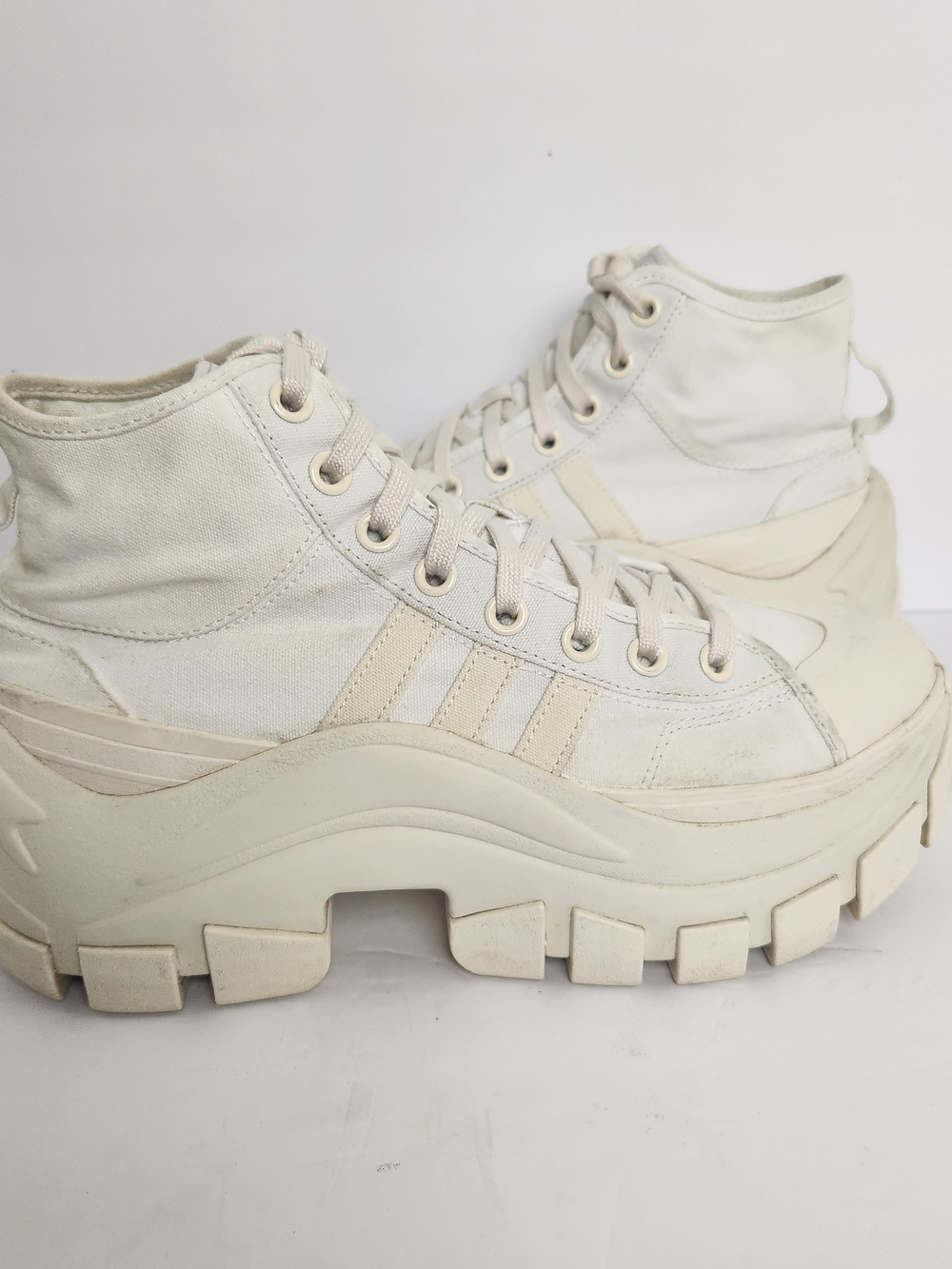 adidas Nizza High XY22 Womens Size 9.5 Cloud White Chunky Platform Shoes HR1441